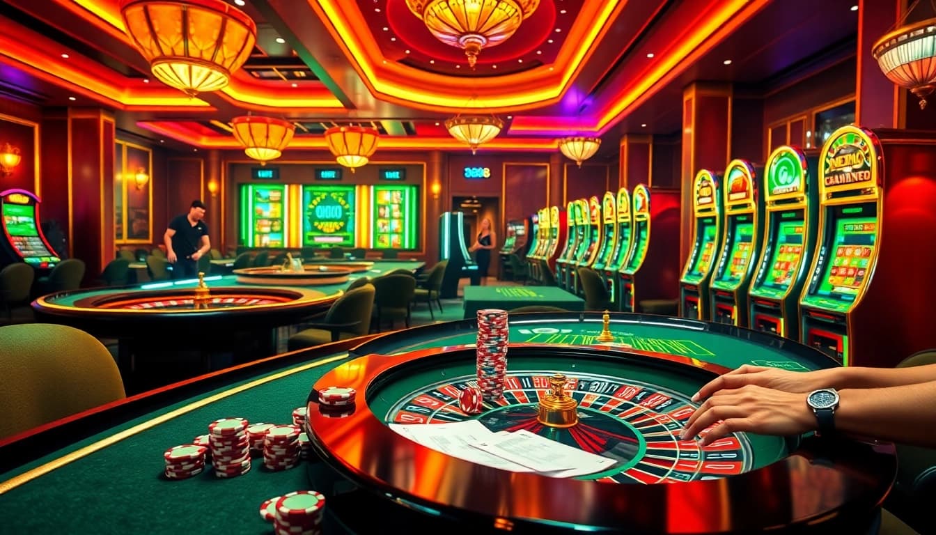 U888 casino players enjoying an exciting game at a vibrant online casino.