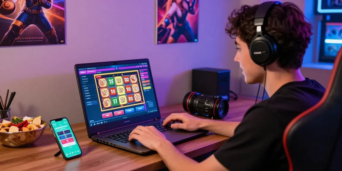 Pengguna bersemangat bermain toto slot online di ruangan nyaman dengan suasana ceria.
