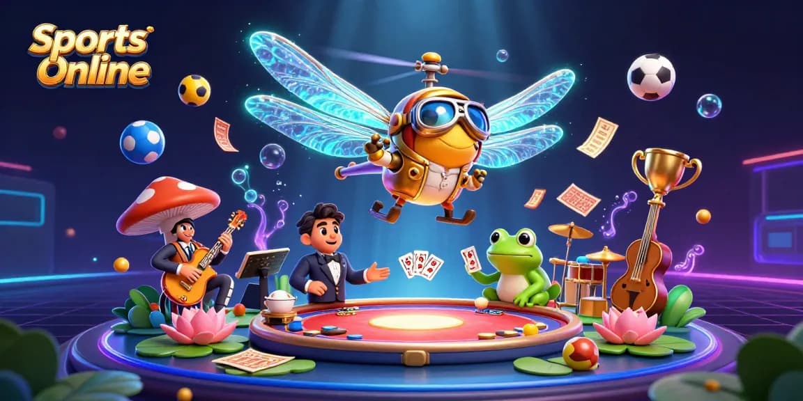 Engage in thrilling action with Sports Online, showcasing vibrant gaming scenes featuring dynamic characters and sports elements.