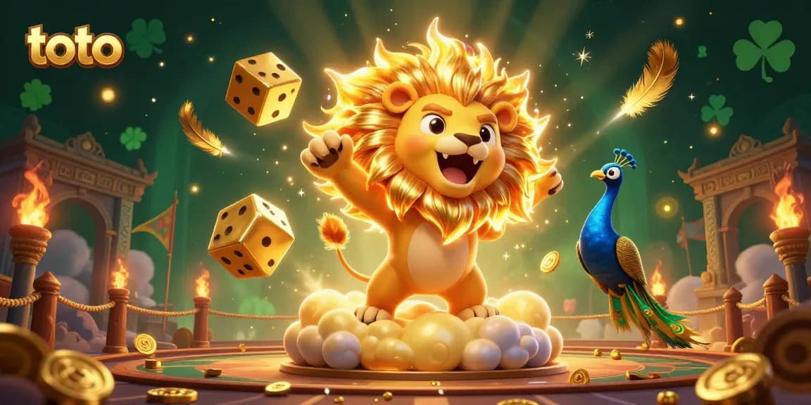 Ikuti toto dalam aksi menarik dengan singa berjemur dan dadu emas terbang di arena perjudian.