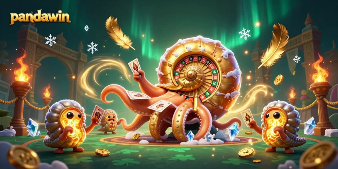 Win big with pandawin in this vibrant 3D illustration of exciting casino elements.
