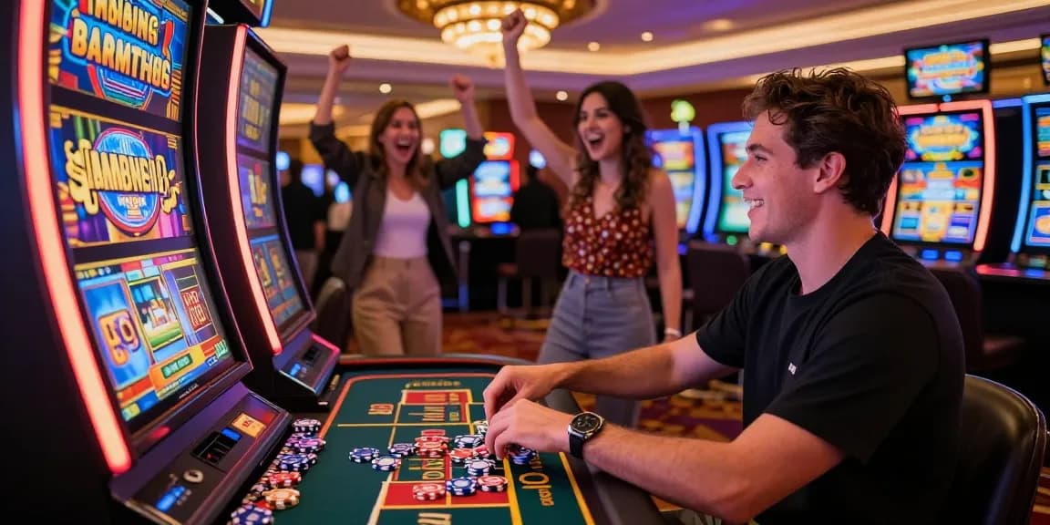 Exciting gameplay on a slot gacor machine in a vibrant casino environment.