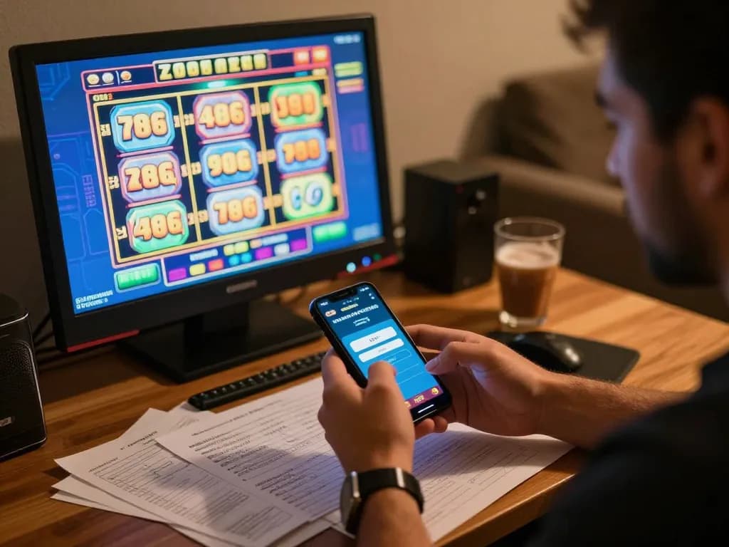 UG DEWA players enjoying online slot games on their smartphones with vibrant displays