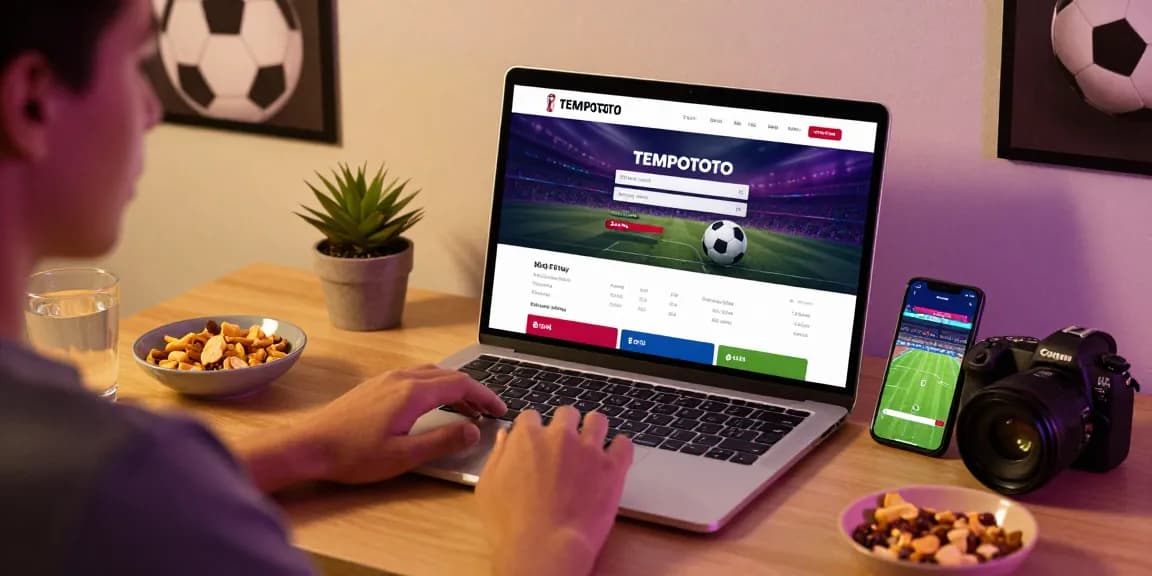 Engaging TEMPOTOTO daftar sports betting scene featuring a user exploring Mix Parlay options for Piala Dunia 2026.