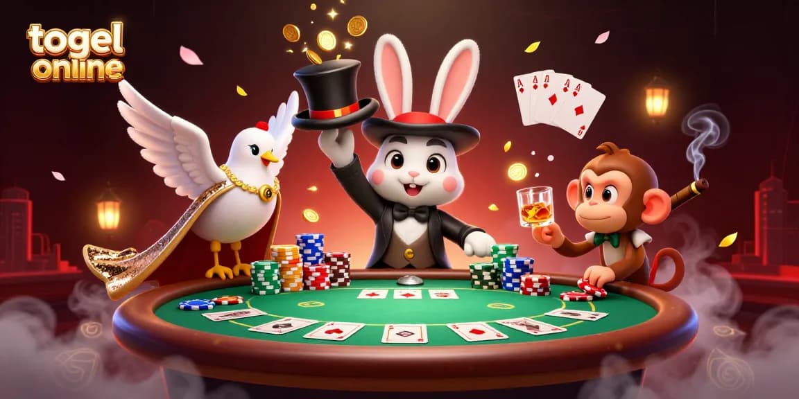 Temukan keseruan togel online sambil menyaksikan kelinci pesulap menarik koin emas dari topi di pesta kasino.