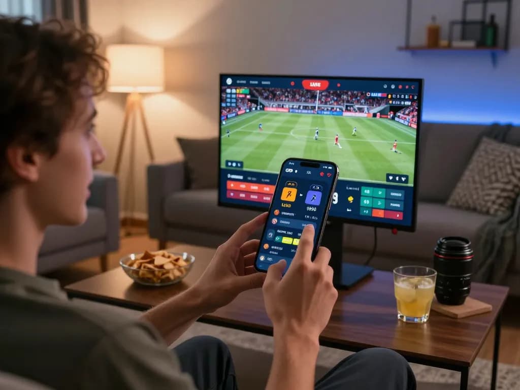 Engaging in sports betting on mobile at home with the TR88 app, bringing excitement to casual gaming