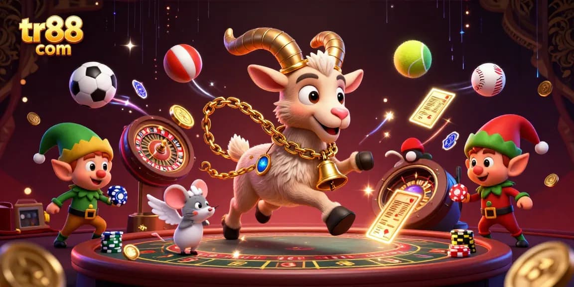 Experience the thrill of TR88 com in this vibrant holiday-horror casino scene.