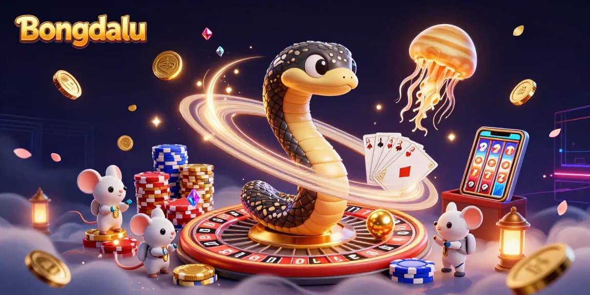 Bongdalu's engaging cosmic casino scene brings sports betting to life, showcasing a roulette wheel and energetic bets.