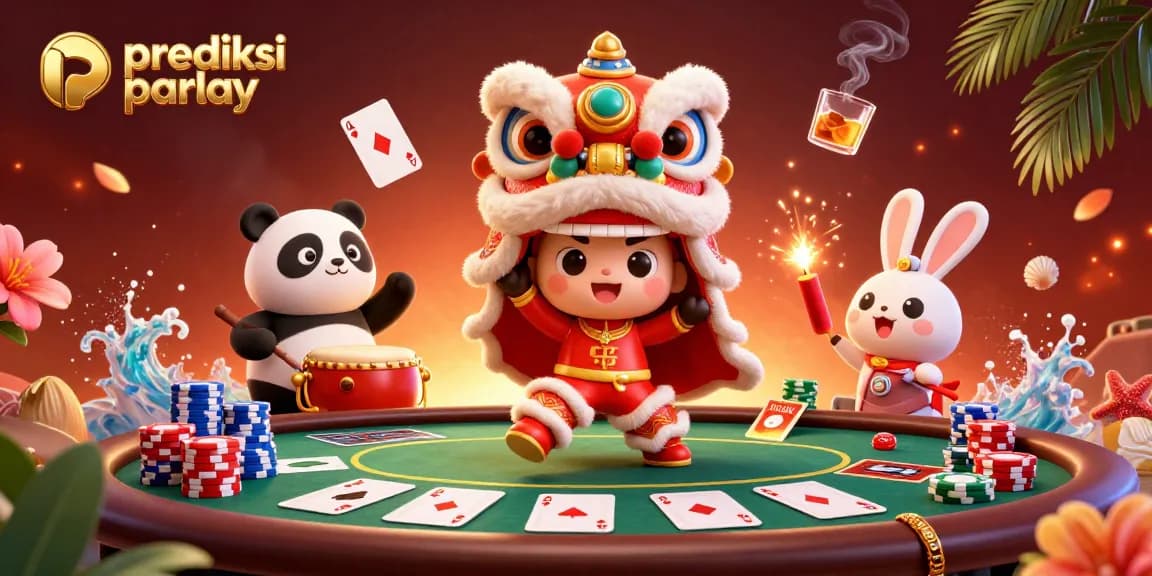 Engage with prediksi parlay through this vibrant illustration featuring exciting gambling elements.