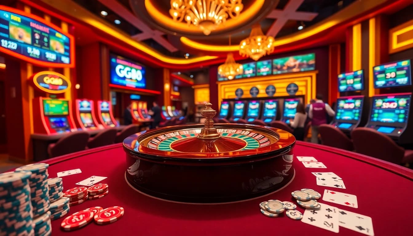 Experience thrilling gameplay at GG88 online casino featuring live dealers, roulette tables, and engaging slot machines.