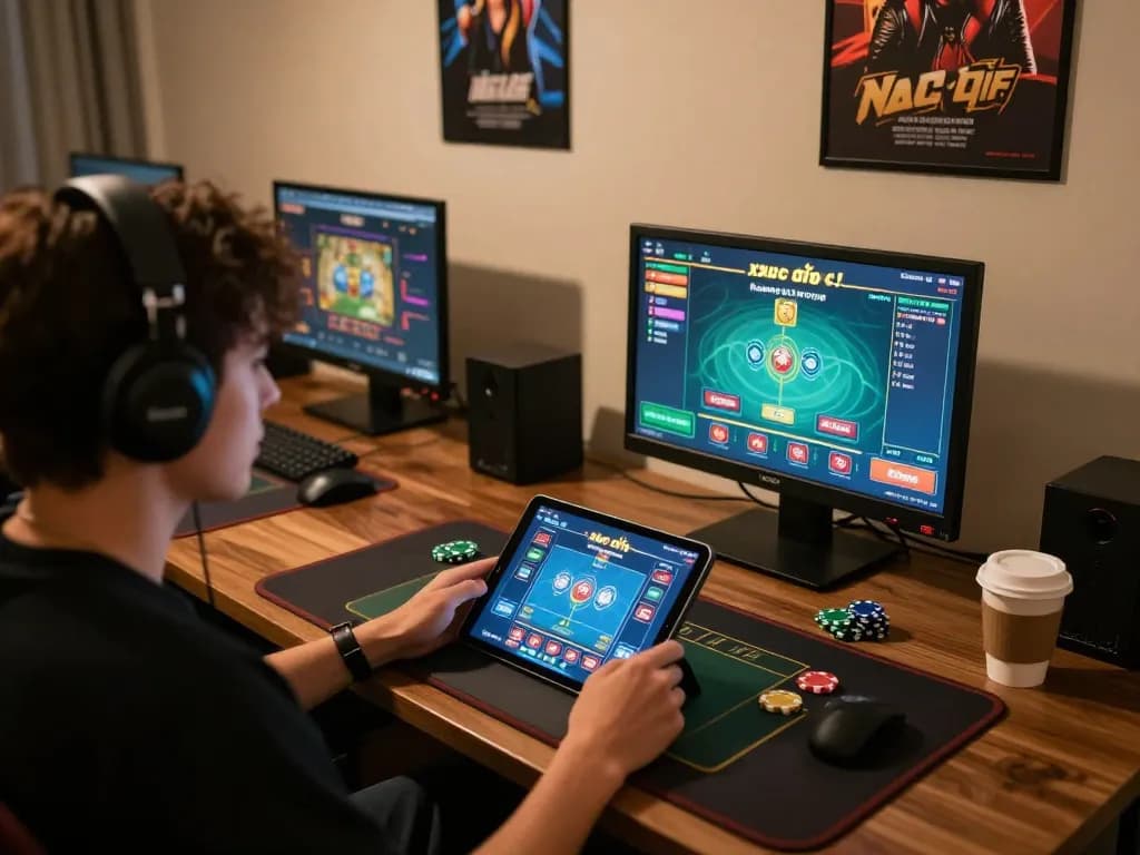xóc đĩa là gì - Engaging online gaming scene with players focused on the game interface for strategic gambling experience