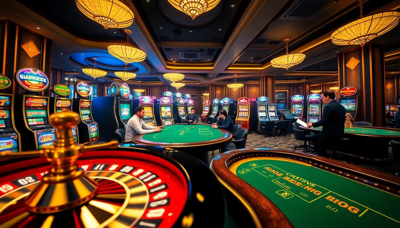 Experience the excitement of gambling at https://go8.live/ with players at a luxurious casino table.