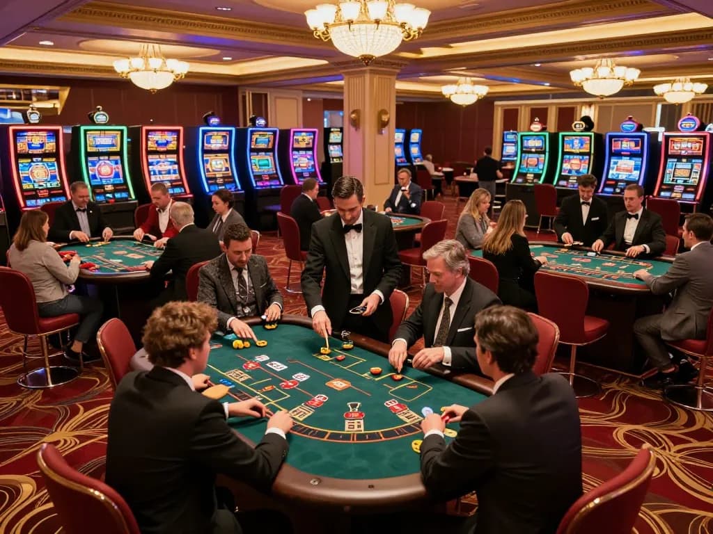 Players enjoying an exciting round of blackjack at 789bet casino, showcasing lively gameplay and social interaction.
