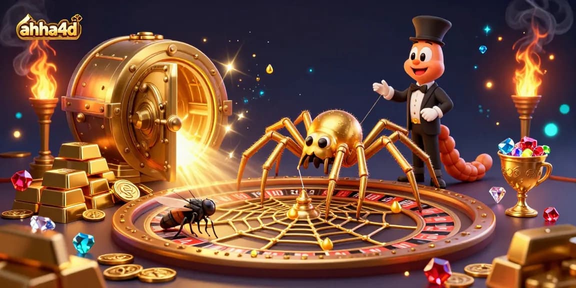 Experience the thrill of ahha4d as lively characters engage in vibrant casino action spinning the roulette wheel.