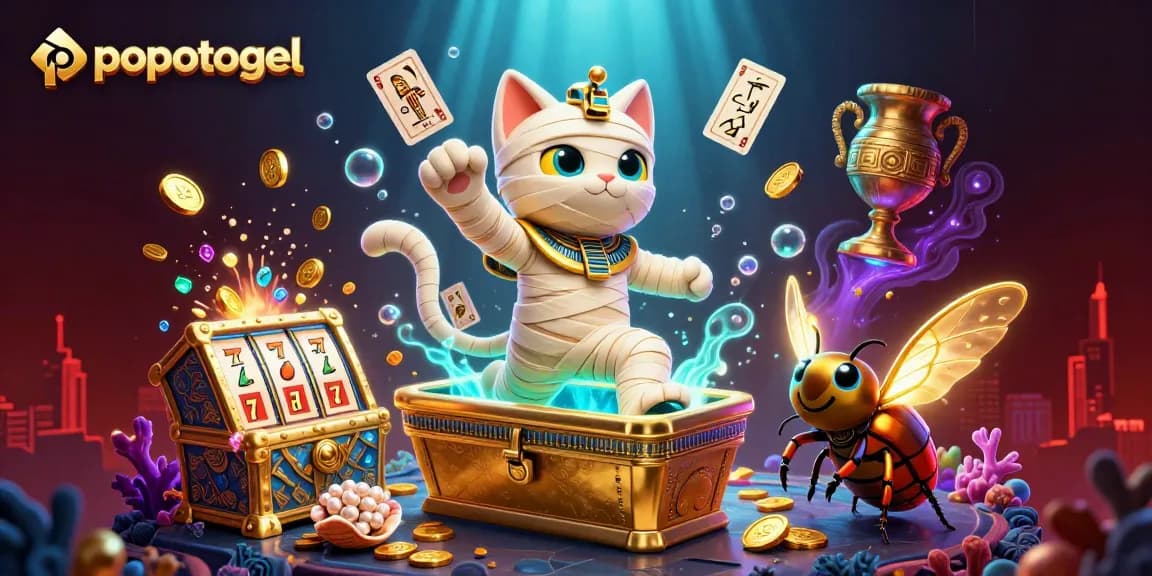 Join the excitement at popotogel with the Egyptian mummy cat and thrilling slot games!