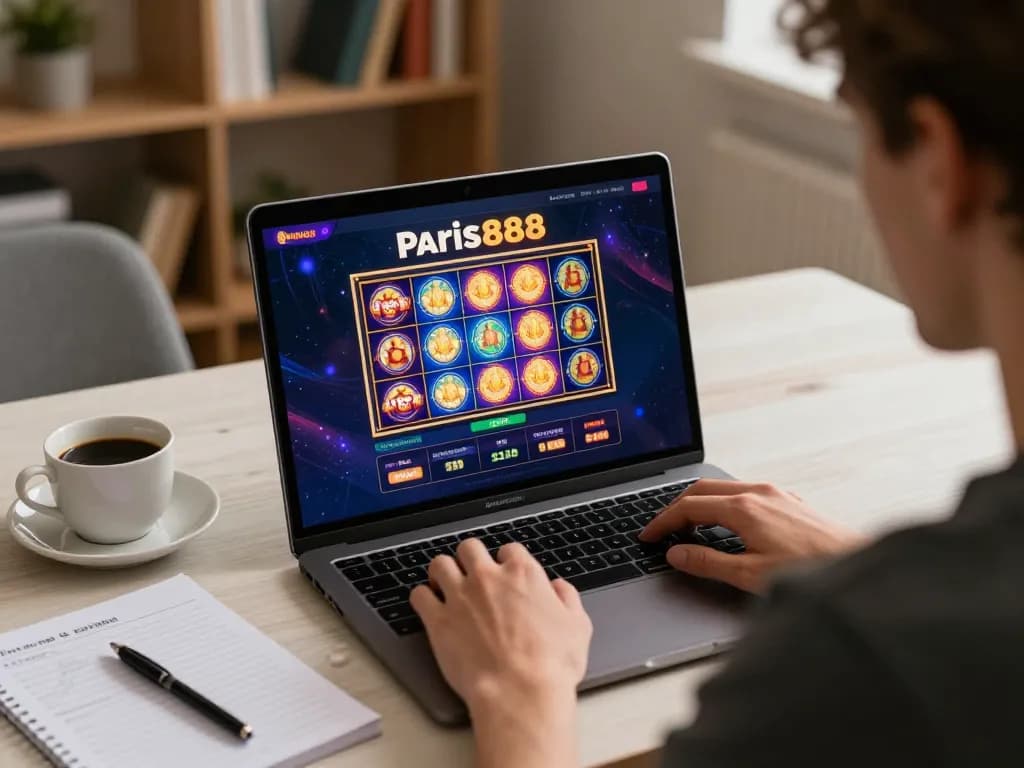 Experience Paris888 online slots with engaging gameplay on a stylish home setup for responsible gaming.