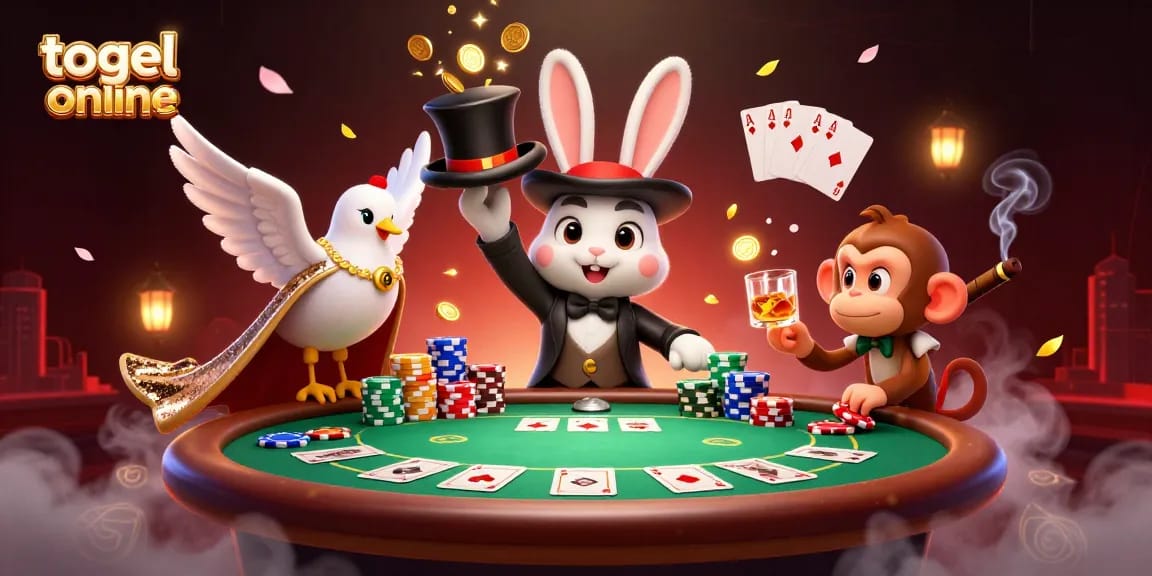 Temukan keseruan togel online sambil menyaksikan kelinci pesulap menarik koin emas dari topi di pesta kasino.