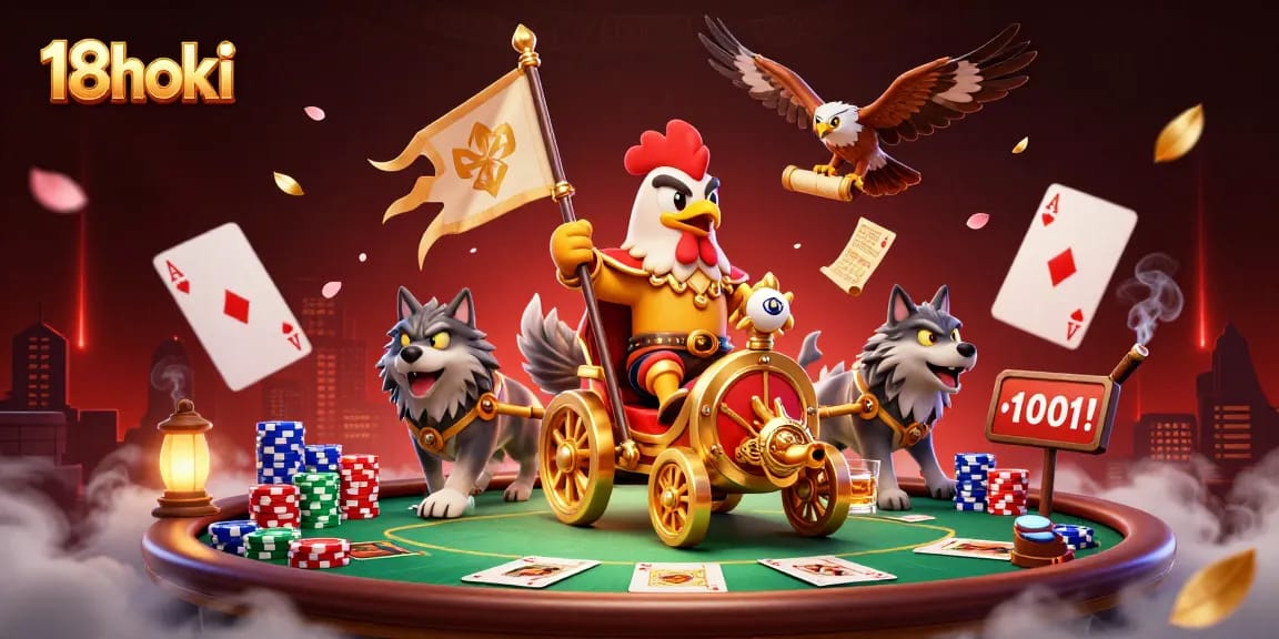 Engage in victorious gameplay at 18hoki with a dynamic poker scene featuring thrilling characters.