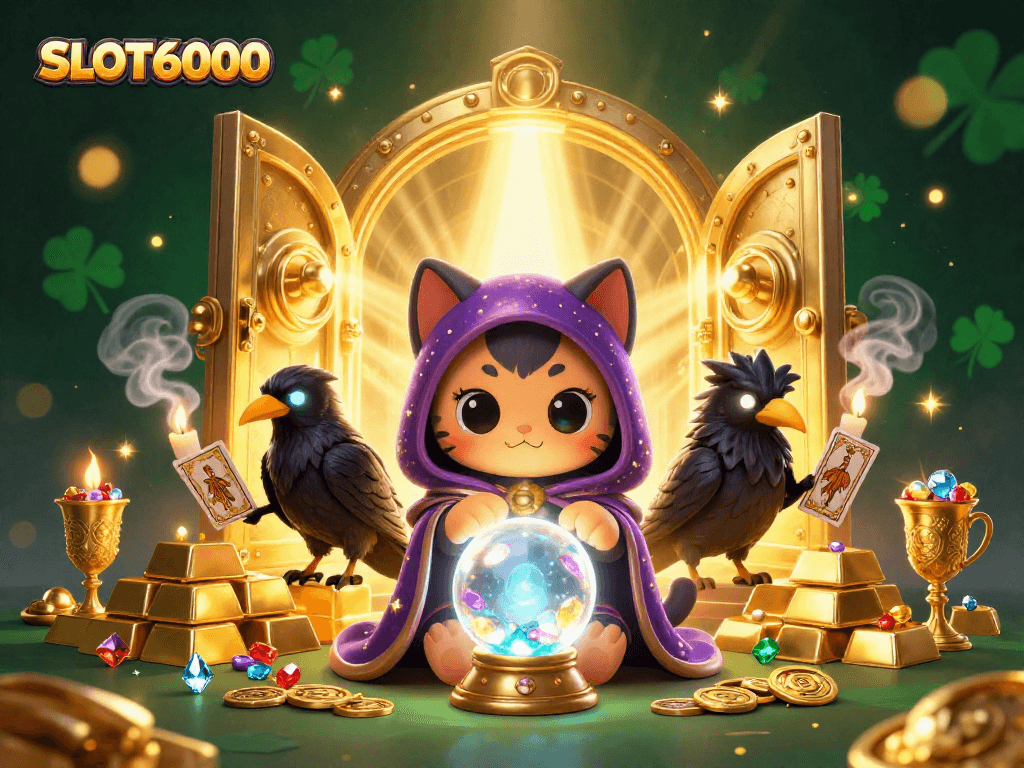 Experience the thrill of gambling with SLOT6000's engaging 3D casino adventure featuring mystical characters.