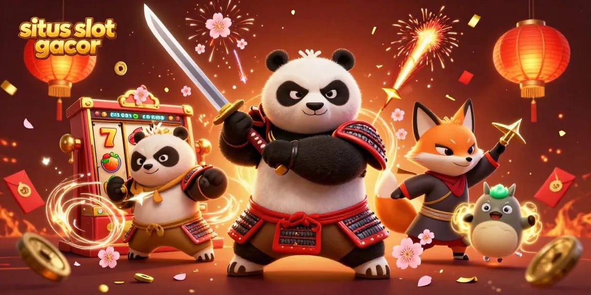 Experience the excitement at situs slot gacor with dynamic slot reels, samurai, and magical characters.