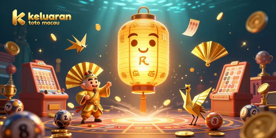 Keluaran toto macau dalam ilustrasi 3D menarik dengan elemen keberuntungan dan kemenangan bermain togel.