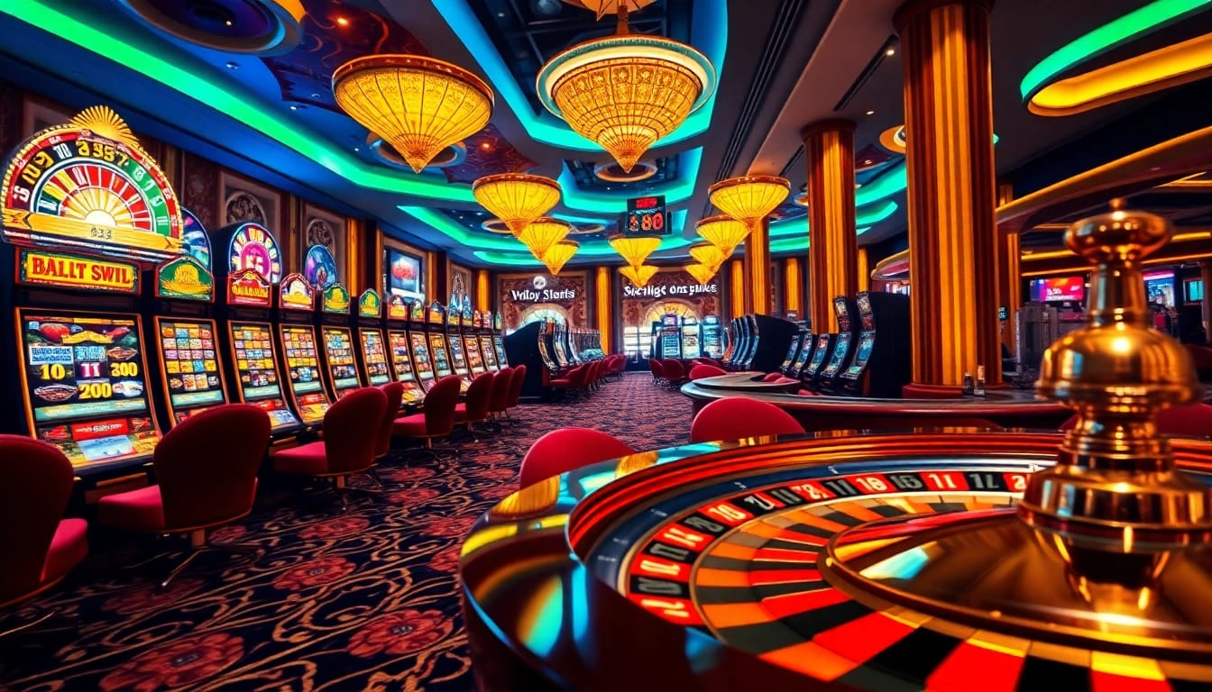 Experience the thrilling world of berlian 888 with luxurious casino elements and vibrant slot machines.