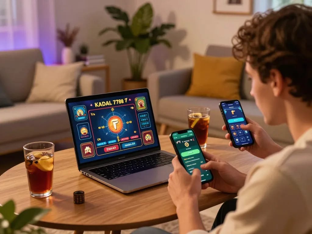 KADAL 778 players enjoying an exciting online casino experience in a cozy setting.