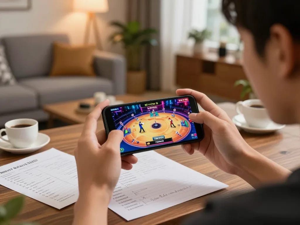 Watch trực tiếp đá gà tonhon on mobile for real-time betting excitement in a cozy home setup.