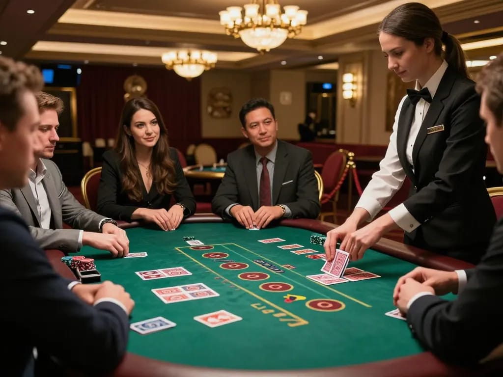 Players engaging in Power Blackjack at SC 88 casino, highlighting strategic card gameplay and luxurious atmosphere