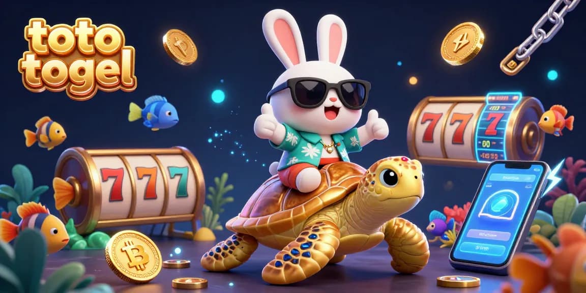 Engage with toto togel and win big with this vibrant casino scene featuring fun characters and gameplay elements.