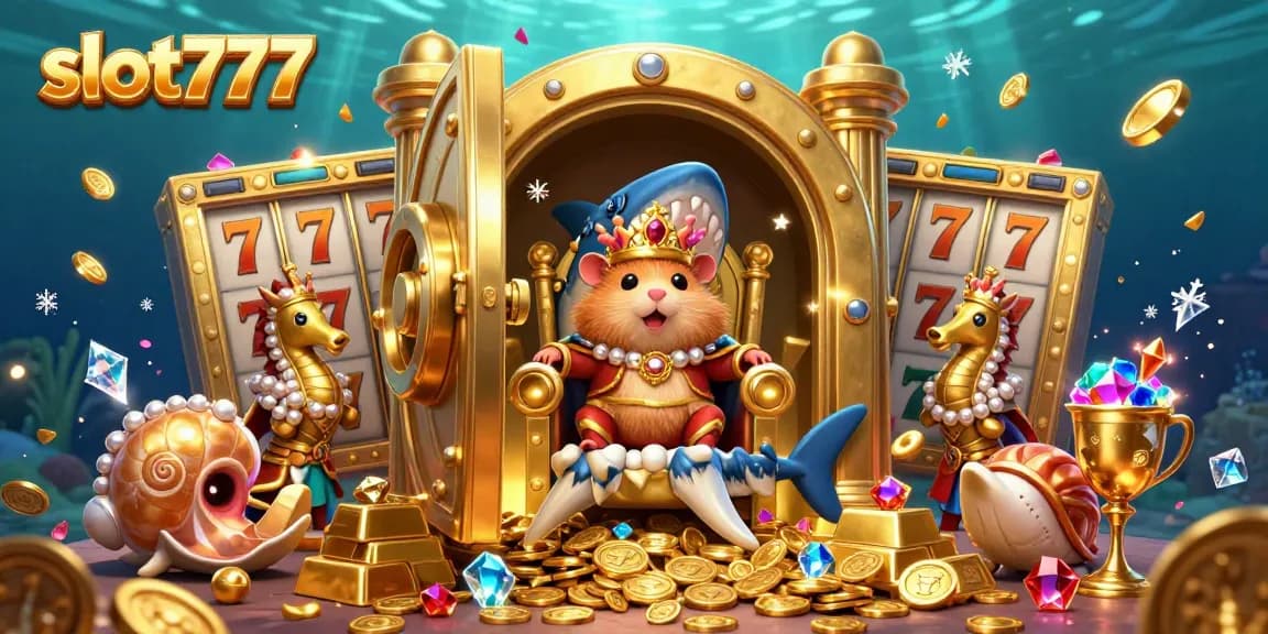 Raih kemenangan di slot777 dengan gambar berkilau jackpot dan slot mesin.