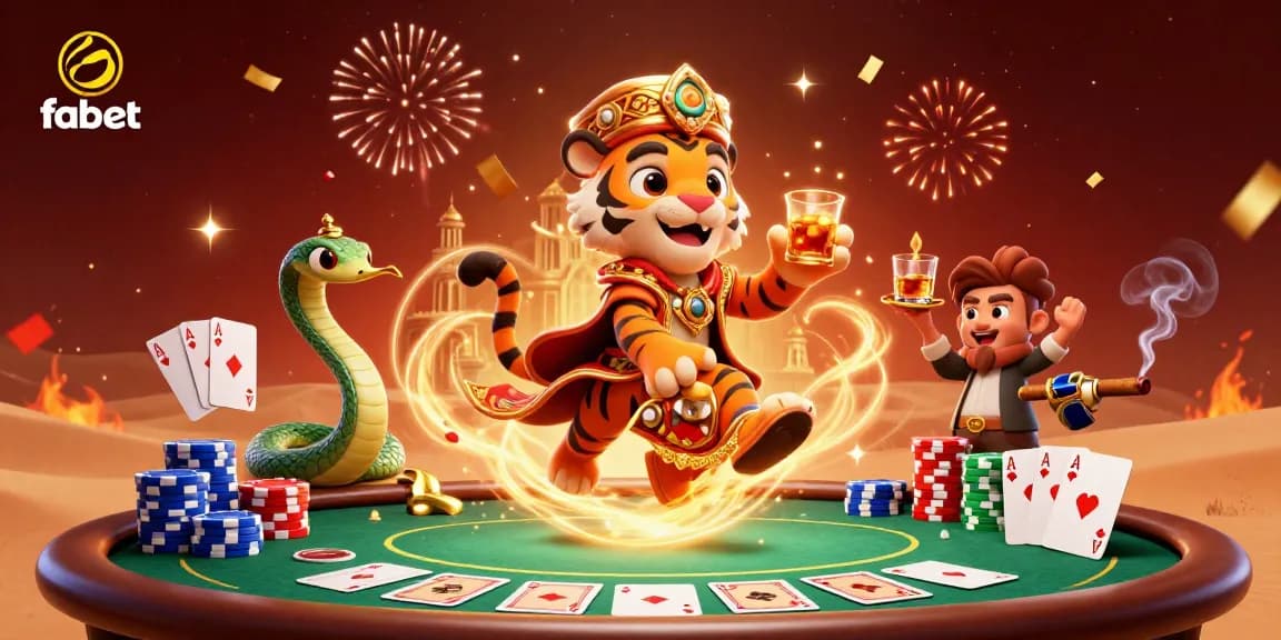 Experience the thrill of fabet with an engaging 3D illustration of a vibrant casino scene.