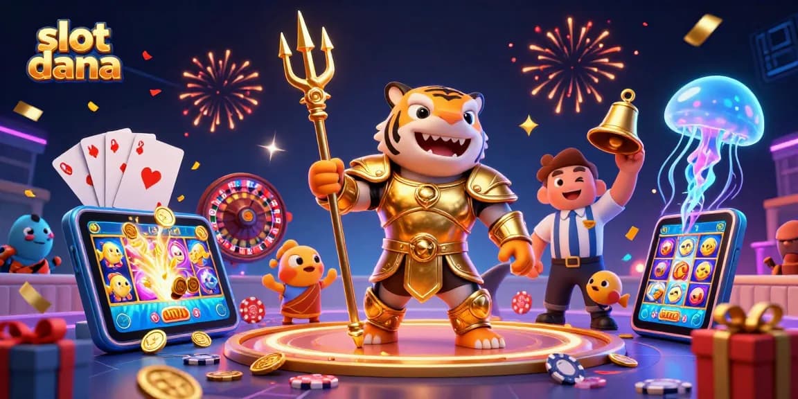 Experience thrilling slot dana gameplay with dynamic characters and casino elements in a vibrant underwater arena.