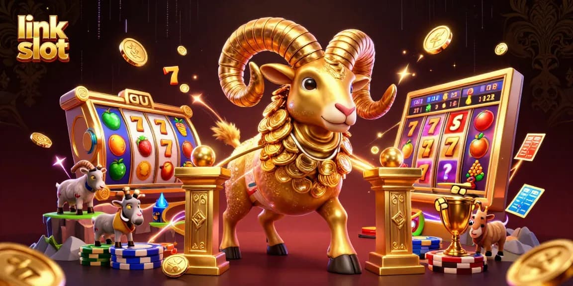 Experience thrilling gameplay with the link slot in this vibrant casino scene filled with jackpot excitement.