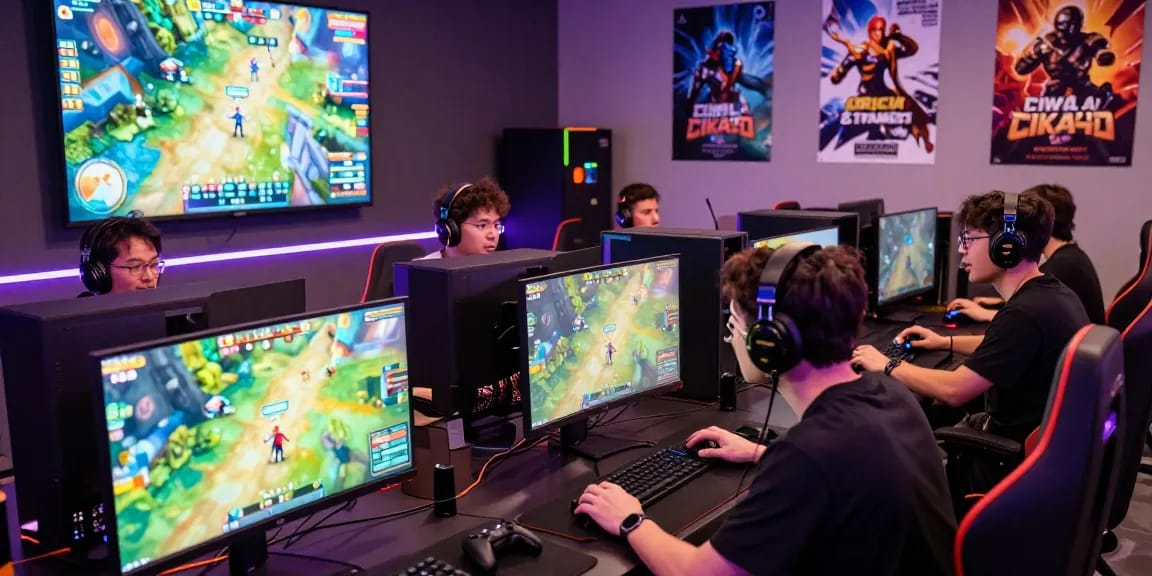 Engaging online gaming experience on CIKA4D with enthusiastic players and vibrant game graphics.
