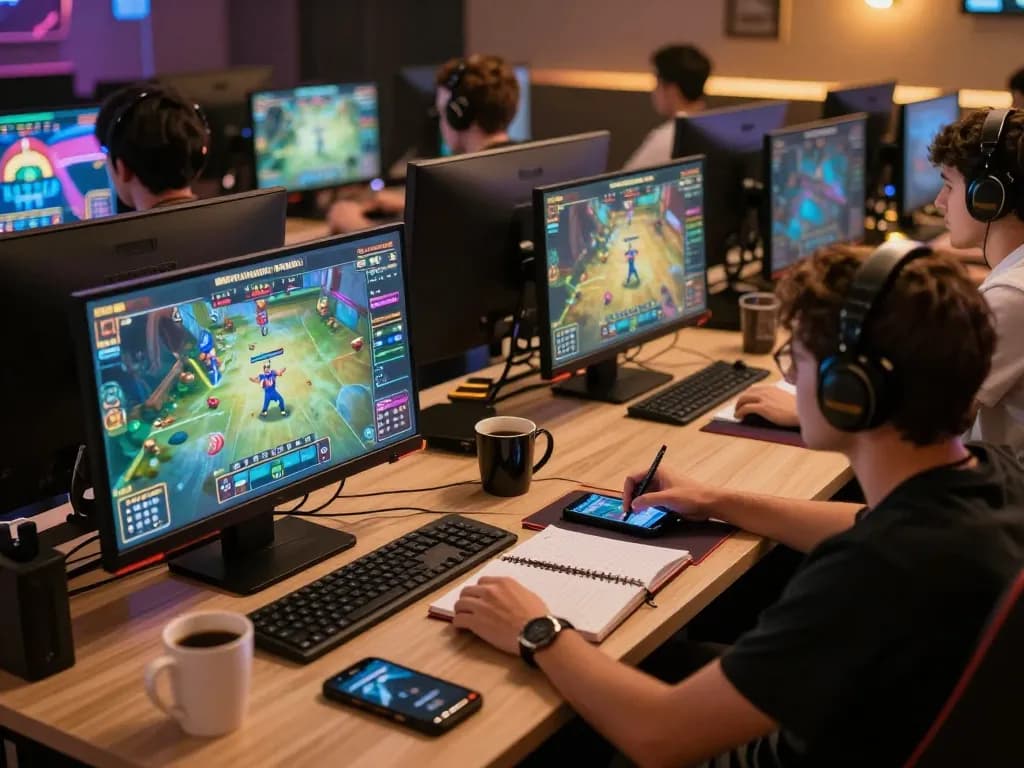 MPO ID players focus on gameplay during an online casino session in a modern gaming setup