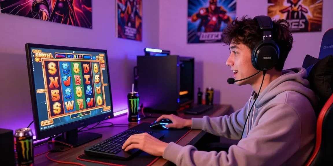 Gamer menikmati pengalaman bermain slot depo 5k dengan hiburan terbaik di ruang permainan modern.