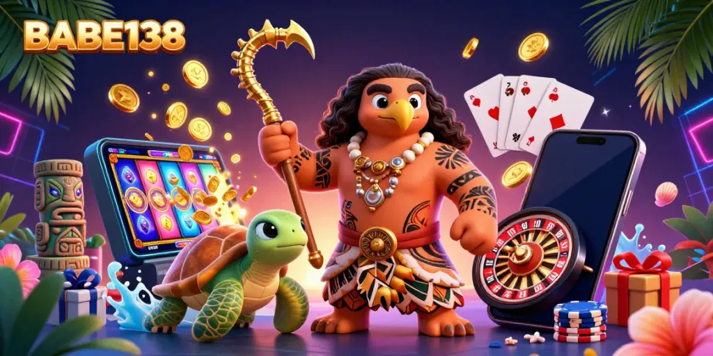 Permainan slot menarik di BABE138 dengan karakter unik dan elemen kasino.