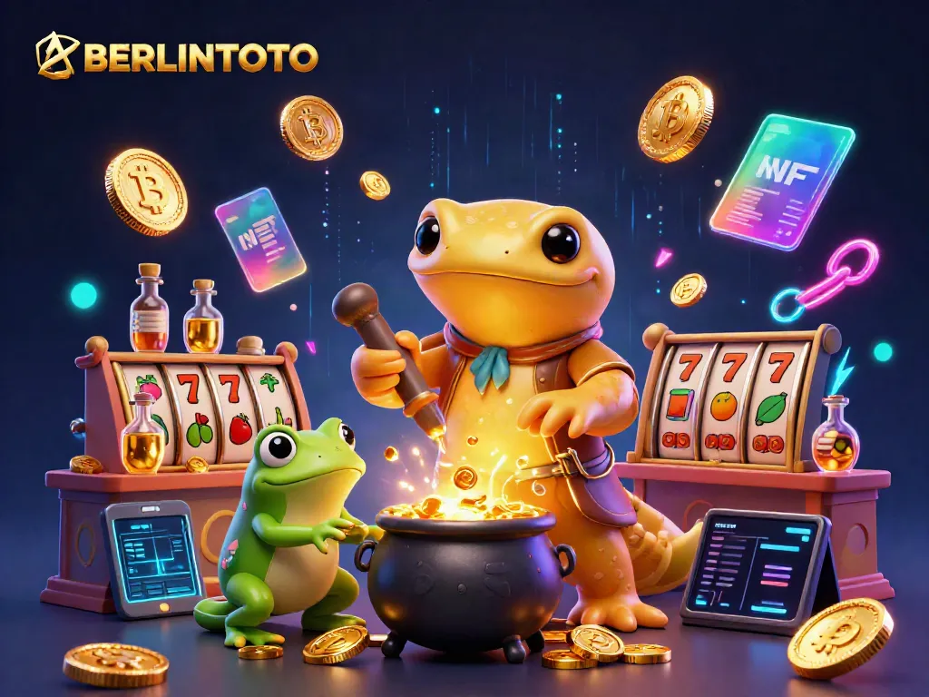 Experience the magical slot games at BERLINTOTO with a golden salamander and crypto elements.