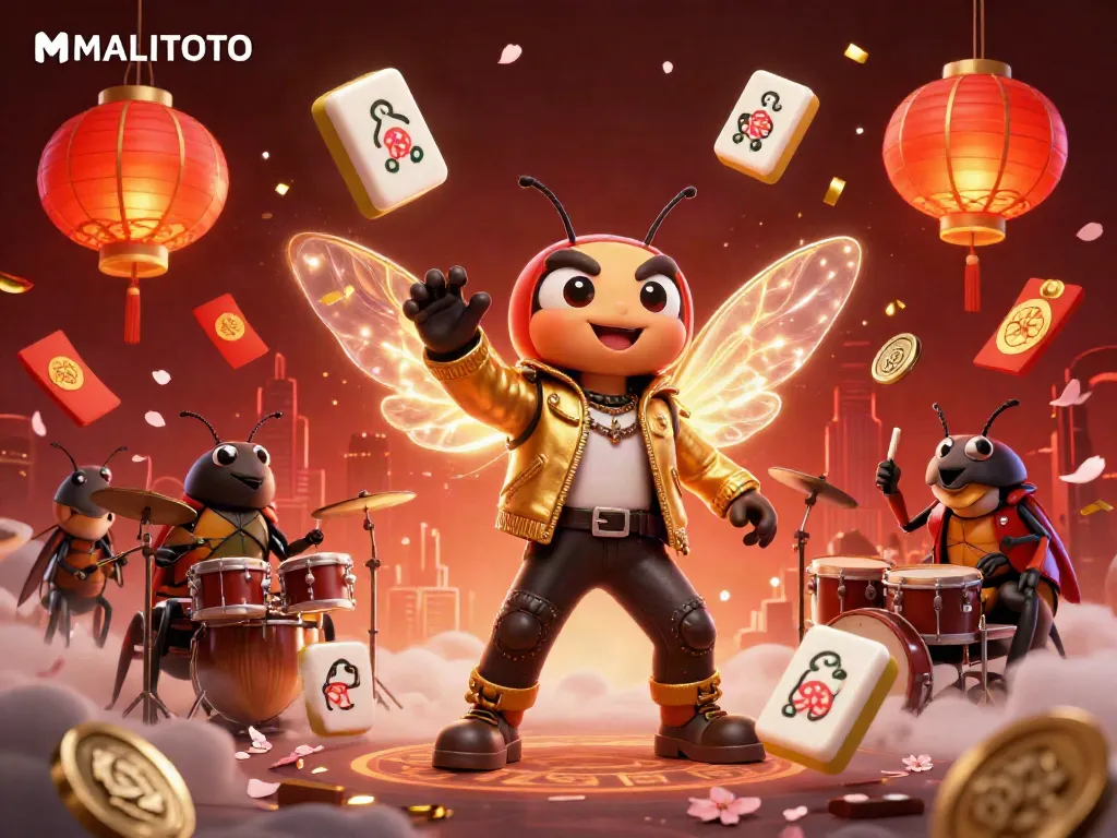 MALITOTO transforms gaming with dynamic illustrations featuring a cicada rock star in a rich casino atmosphere.