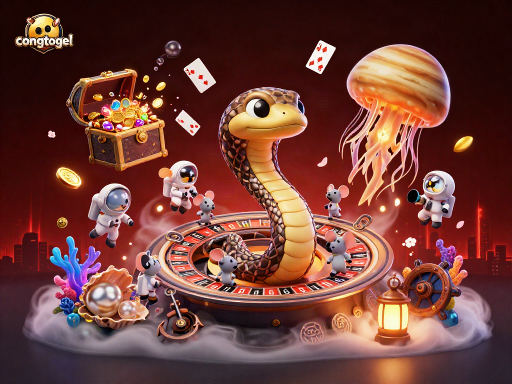 Join the cosmic gaming fun with congtogel as adorable mice bet on the Saturn roulette!