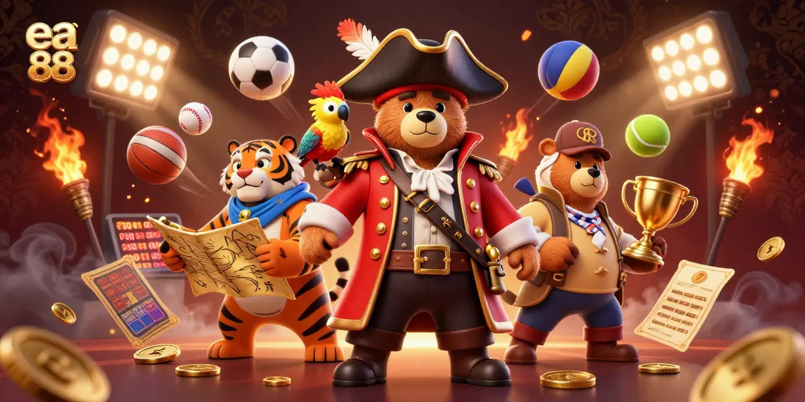Join the adventure in ea 88 as the pirate bear and tiger explore thrilling sports betting treasures.