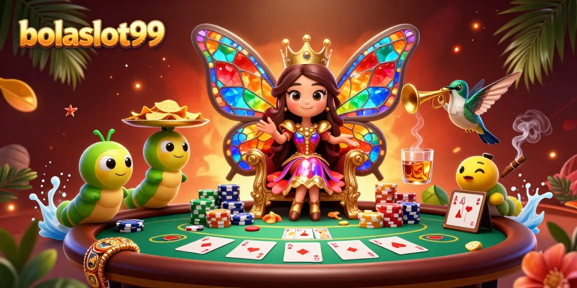 Play exciting games at bolaslot99 featuring vibrant casino characters and rich poker elements.