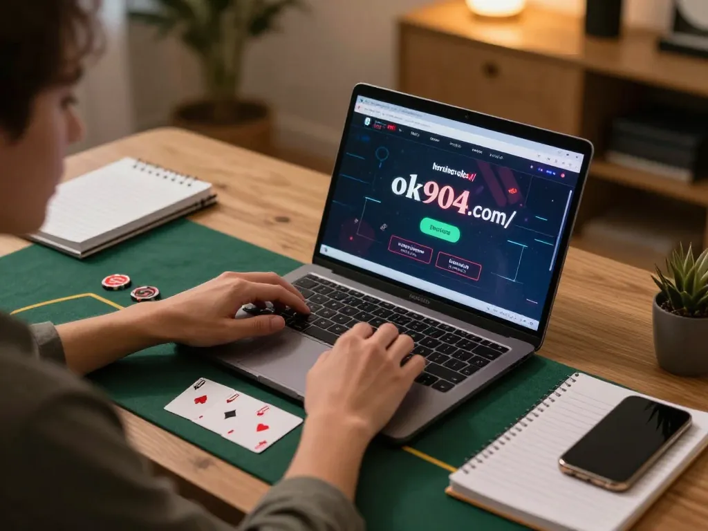 Engaging in a live dealer blackjack session on https://ok904.com/ showcasing strategy and excitement in a contemporary home setting.