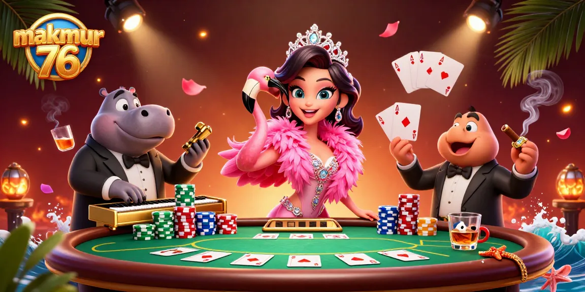 Experience the excitement of makmur76 with vibrant casino action showcased in a dynamic 3D illustration.