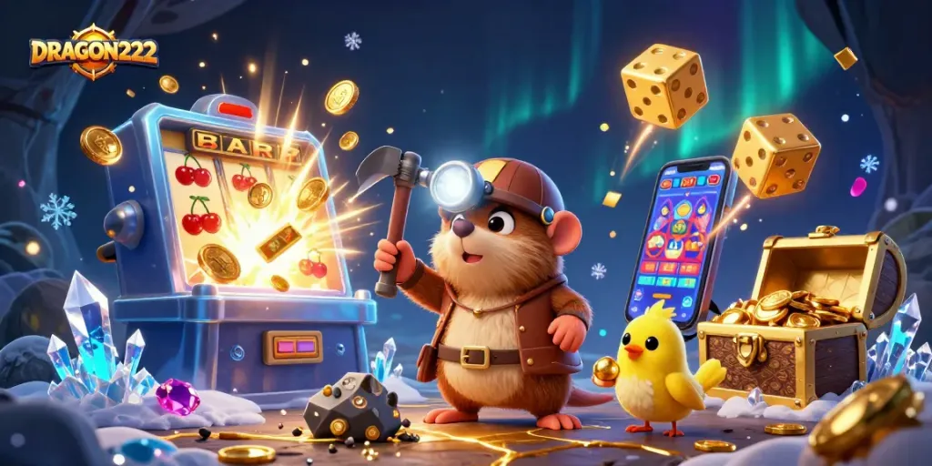 Join the excitement at DRAGON222 and uncover jackpot treasures in vivid 3D casino illustration.