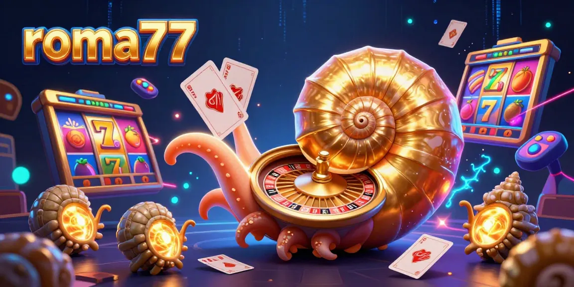 Permainan menguntungkan di roma77 dengan simbol slot dan putaran roda roulette untuk pengalaman kasino.