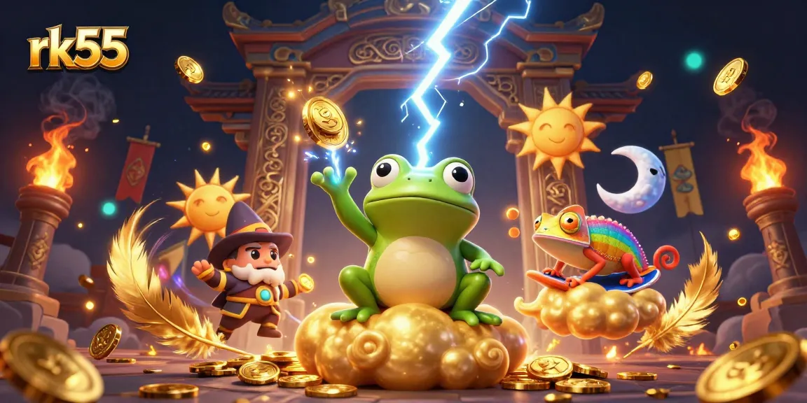 Win big with rk55's thrilling 3D casino scene featuring vibrant characters and dynamic elements.