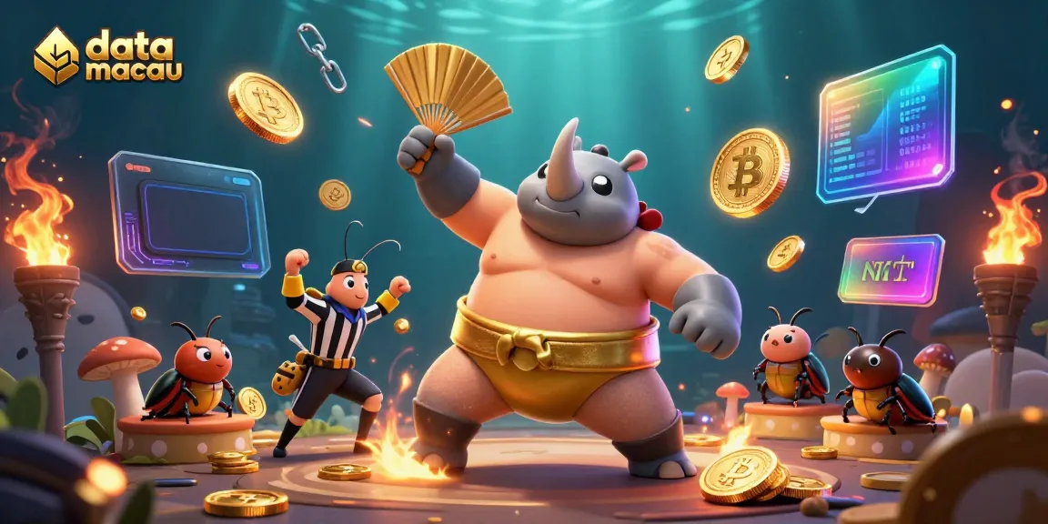 Win big with data macau through exciting 3D gaming scene featuring vibrant coins and characters.