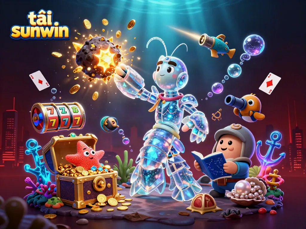 Experience action-packed gameplay with tải sunwin in a vibrant 3D casino underwater scene.